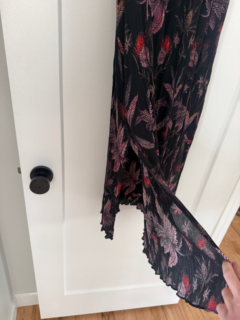 AllSaints Black Floral Trim Blouse - Picture 7 of 9